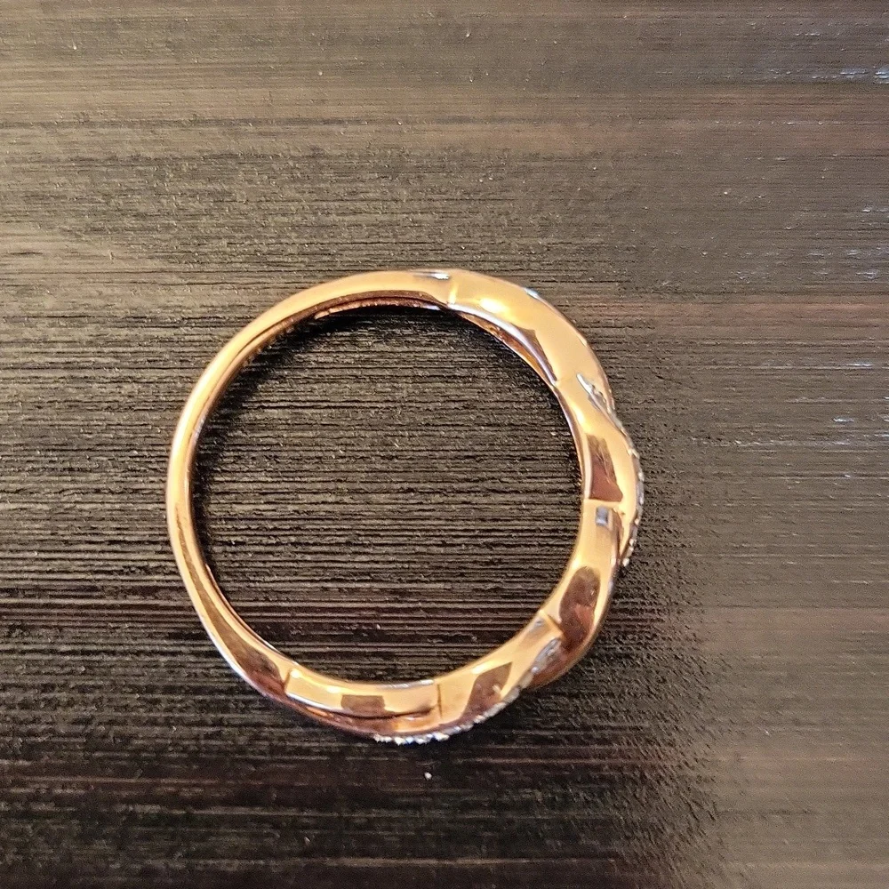 925 Rose Gold Diamond Infinity Ring